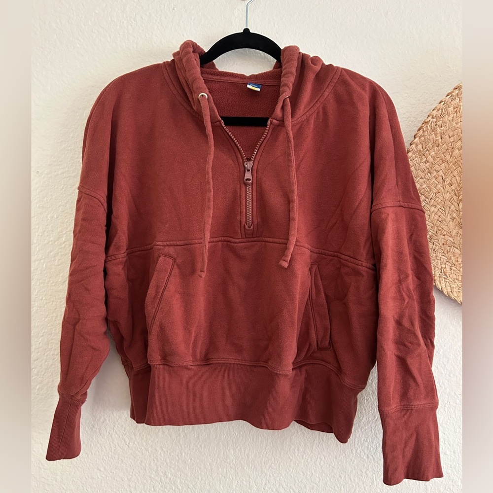 Cozy Rust Half-Zip Sweater